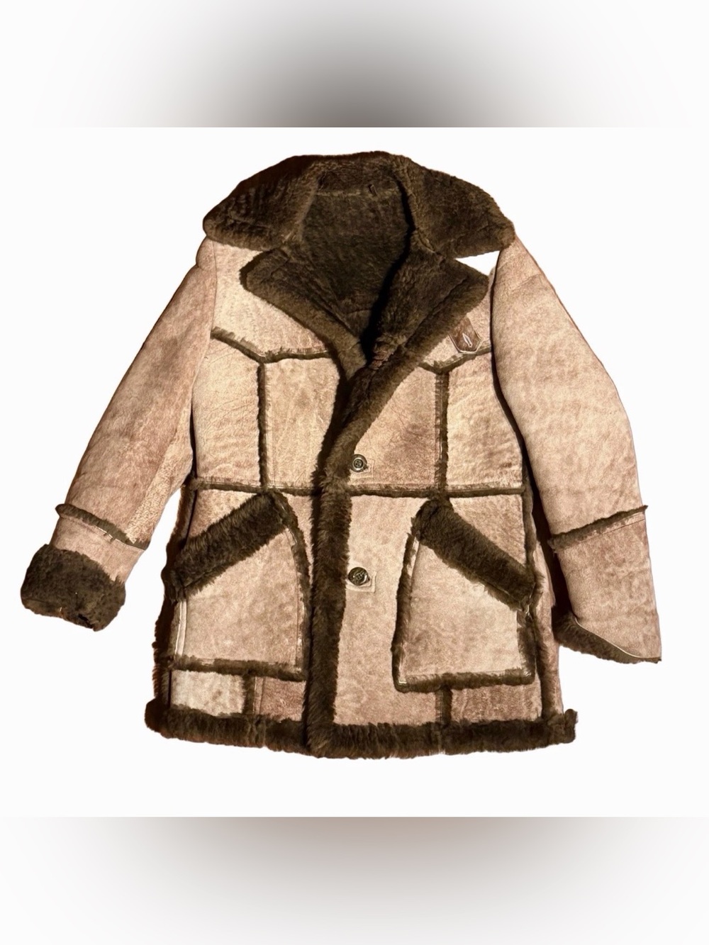 Vintage Premium  Shearling SEARS jacket coat Sherpa lined brown  size 42